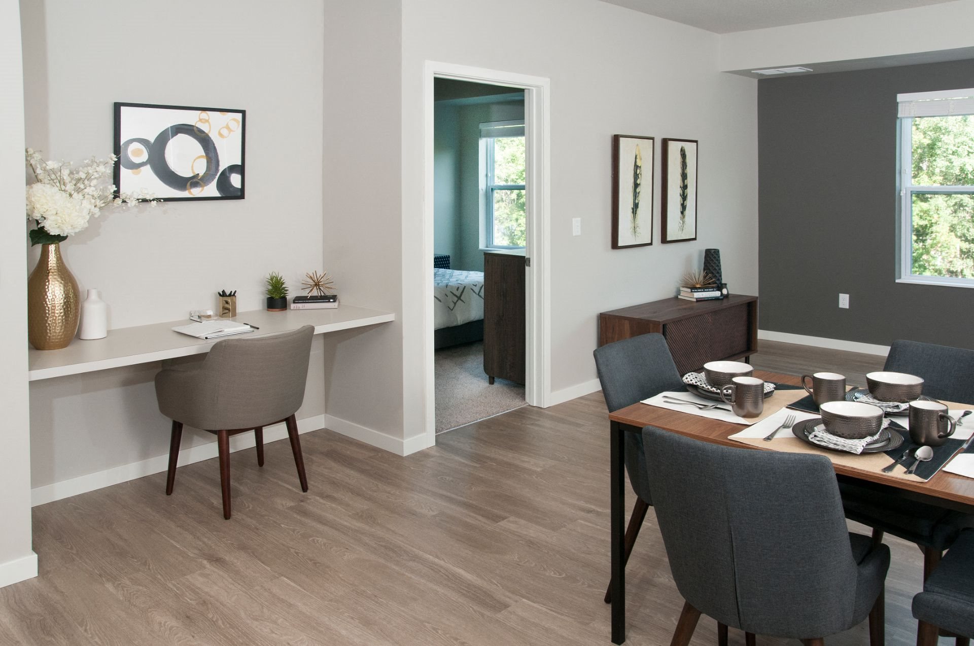 Interiors Berkshire Central Luxury, Pet-Friendly Studio, 1, 2 and 3 Bedroom Apartments with Home Office-- 9436 Ulysses Street NE Blaine, MN. 55434